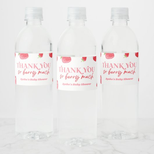 Een beszoete Baby aardbei Baby shower Waterfles Etiket (Flessen)