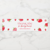 Een beszoete Baby aardbei Baby shower Waterfles Etiket (Enkel label)