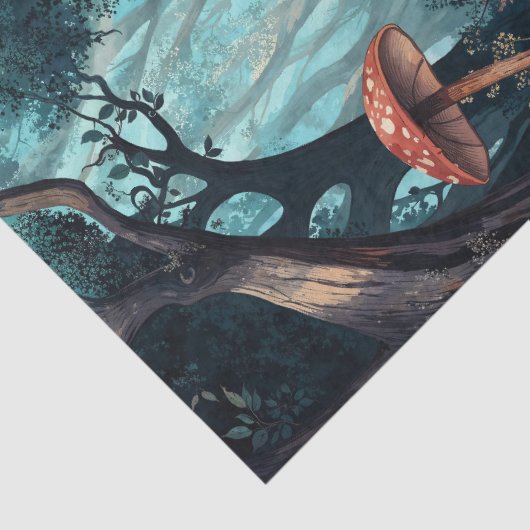 Een betoverd bospad door Wonderland Tissuepapier (Detail)