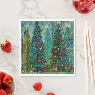 Een Betoverd Verhaalboek Kerstbos Servet