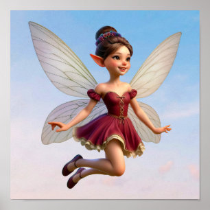 Een betoverde magische kleine cartoon Fairy Poster