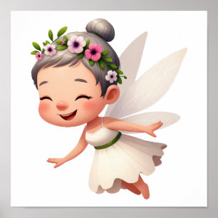 Een betoverde magische kleine cartoon Fairy Poster
