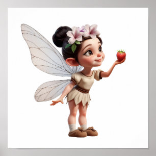 Een betoverde magische kleine cartoon Fairy Poster