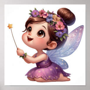 Een betoverde magische kleine cartoon Fairy Poster