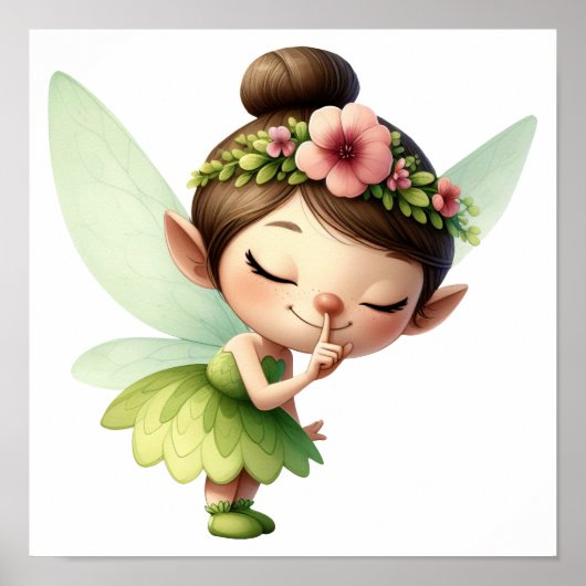 Een betoverde magische kleine cartoon Fairy Poster (Voorkant)