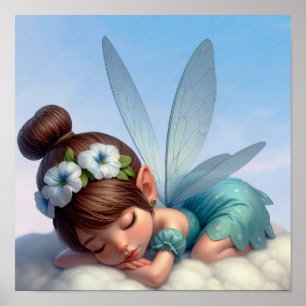 Een betoverde magische kleine cartoon Fairy Poster