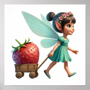 Een betoverde magische kleine cartoon Fairy Poster