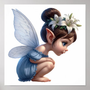 Een betoverde magische kleine cartoon Fairy Poster