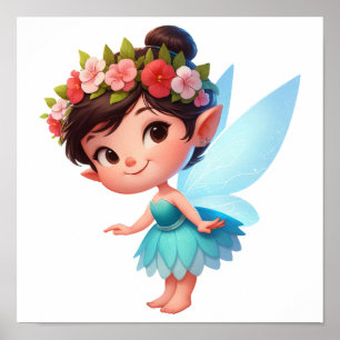 Een betoverde magische kleine cartoon Fairy Poster