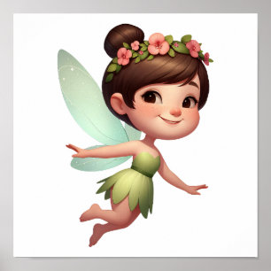 Een betoverde magische kleine cartoon Fairy Poster