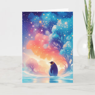 Een betoverde reis van een pinguïn kaart