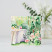 Een betoverde tuin: een Baby shower Kaart (Staand voorkant)