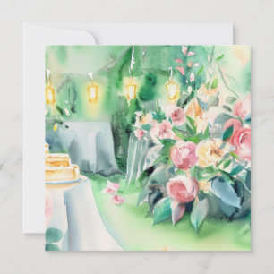 Een betoverde tuin: Tea Soiree, een Baby shower Kaart