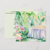 Een betoverde tuin: Tea's Delight, een Baby shower Kaart (Voorkant / Achterkant)