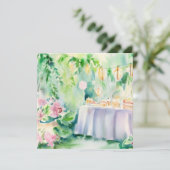 Een betoverde tuin: Tea's Delight, een Baby shower Kaart (Staand voorkant)