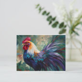 Een betoverend haan schilderij Briefkaart (Staand voorkant)