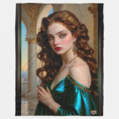 Een betoverend portret van de Emerald Empress Fleece Deken (Voorkant)