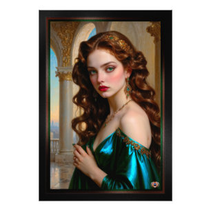 Een betoverend portret van de Emerald Empress Foto Afdruk