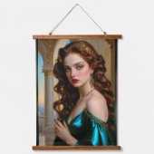 Een betoverend portret van de Emerald Empress Hangend Wandkleed (Voorkant)