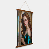 Een betoverend portret van de Emerald Empress Hangend Wandkleed (Gebogen)