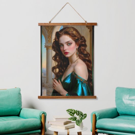 Een betoverend portret van de Emerald Empress Hangend Wandkleed (Woonkamer)