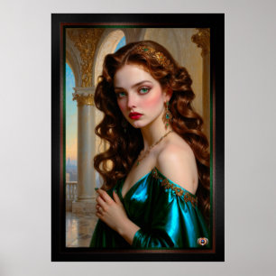 Een betoverend portret van de Emerald Empress Poster