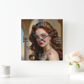 Een betoverend portret van de Emerald Empress Vierkante Klok (Huis)