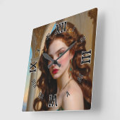 Een betoverend portret van de Emerald Empress Vierkante Klok (Hoek)