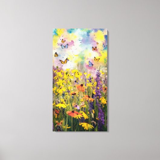 Een betoverend waterverf schilderij van Wildfl Canvas Afdruk (Voorkant)