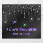 Een betoverende affaire Black Halloween Sparkling Wijnetiket (Enkel label)