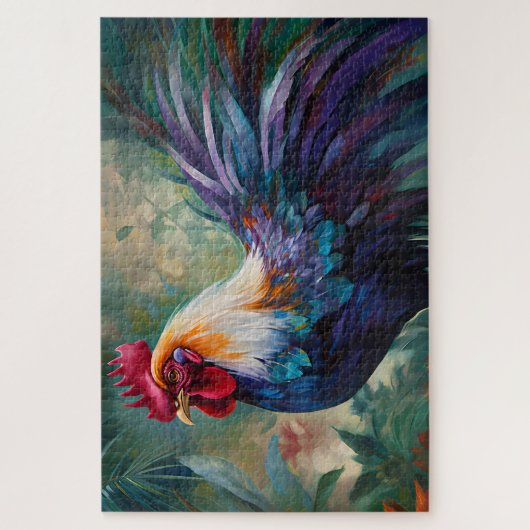 Een betoverende haan schilderij puzzel legpuzzel (Verticaal)