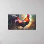 Een betoverende haan stretched canvas print (Voorkant)