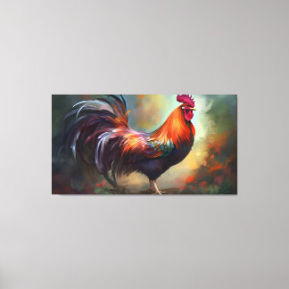 Een betoverende haan stretched canvas print