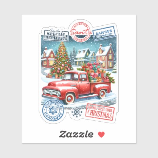 Een betoverende kerst in een winterdorp sticker (Vel)