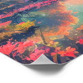 Een betoverende roze symfonie in het moeras poster (Hoek)