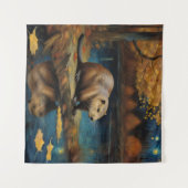 Een Bever van Van Gogh Wandkleed (Voorkant (horizontaal))