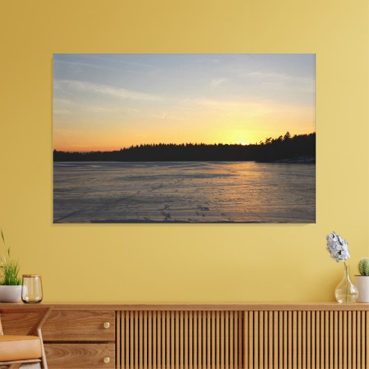 Een bevroren Zonsondergang Canvas Afdruk (Insitu (Woonkamer))