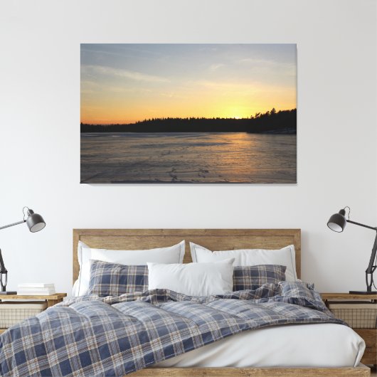 Een bevroren Zonsondergang Canvas Afdruk (Insitu (Slaapkamer))
