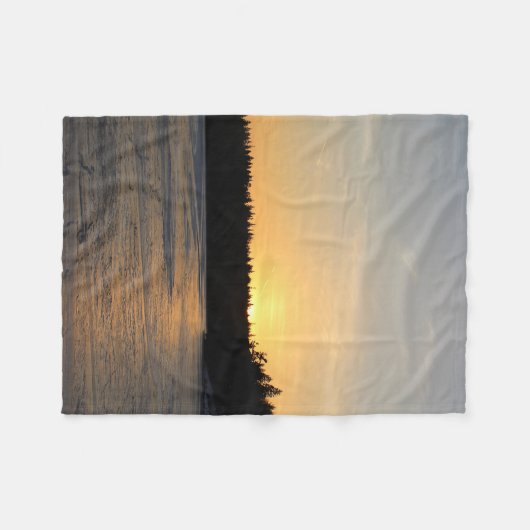 Een bevroren Zonsondergang Fleece Deken (Voorkant (Horizontaal))