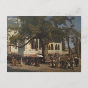 Een bezige markt door Karl von Eckenbrecher Briefkaart