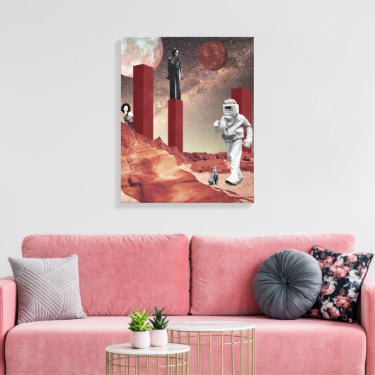 Een bezoek aan Mars Canvas Afdruk (Insitu (Woonkamer))
