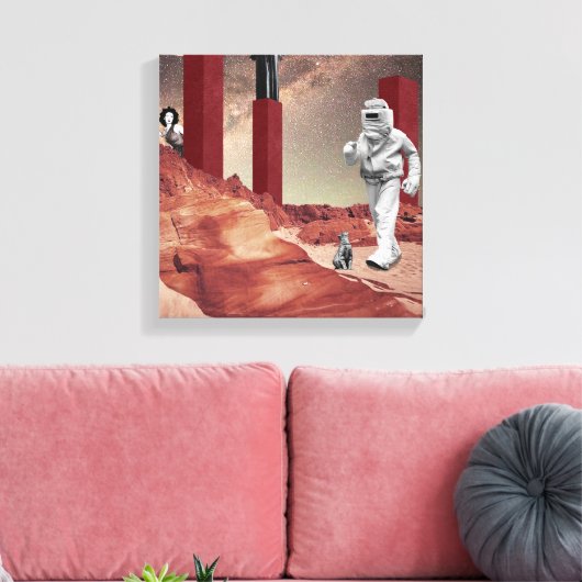 Een bezoek aan Mars Canvas Afdruk (Insitu (Woonkamer))