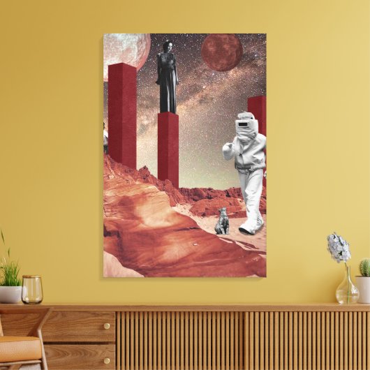 Een bezoek aan Mars Canvas Afdruk (Insitu (Woonkamer))