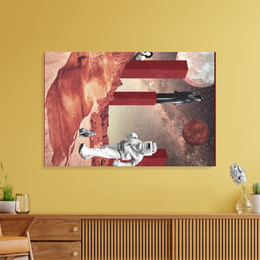 Een bezoek aan Mars Canvas Afdruk (Insitu (Woonkamer))