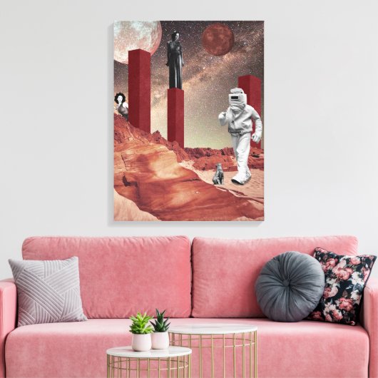 Een bezoek aan Mars Canvas Afdruk (Insitu (Woonkamer))