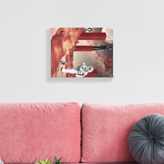 Een bezoek aan Mars Canvas Afdruk (Insitu (Woonkamer))