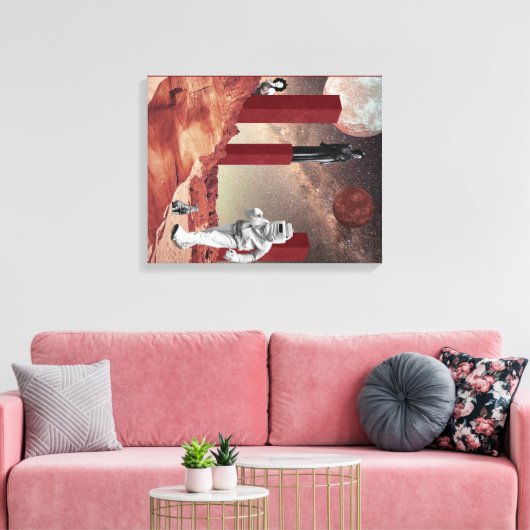 Een bezoek aan Mars Canvas Afdruk (Insitu (Woonkamer))