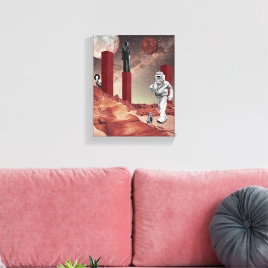 Een bezoek aan Mars Canvas Afdruk (Insitu (Woonkamer))