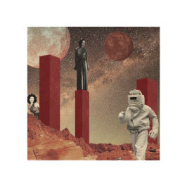Een bezoek aan Mars Hout Afdruk