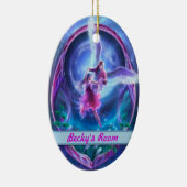 Een bezoek van een engel? Persoonlijke deurgevaren Keramisch Ornament (Rechts)